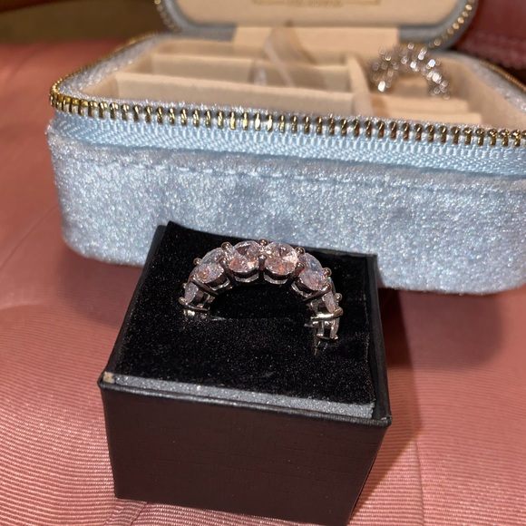 925 STERLING SILVER OVAL CUBIC ZIRCONIUM BAGUET - Picture 4 of 5